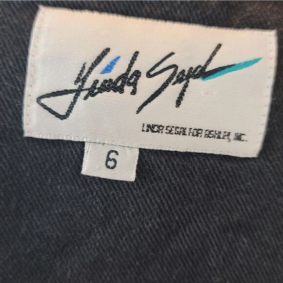 VINTAGE LINDA SEGAL Black Denim Dress - Picture 10 of 10